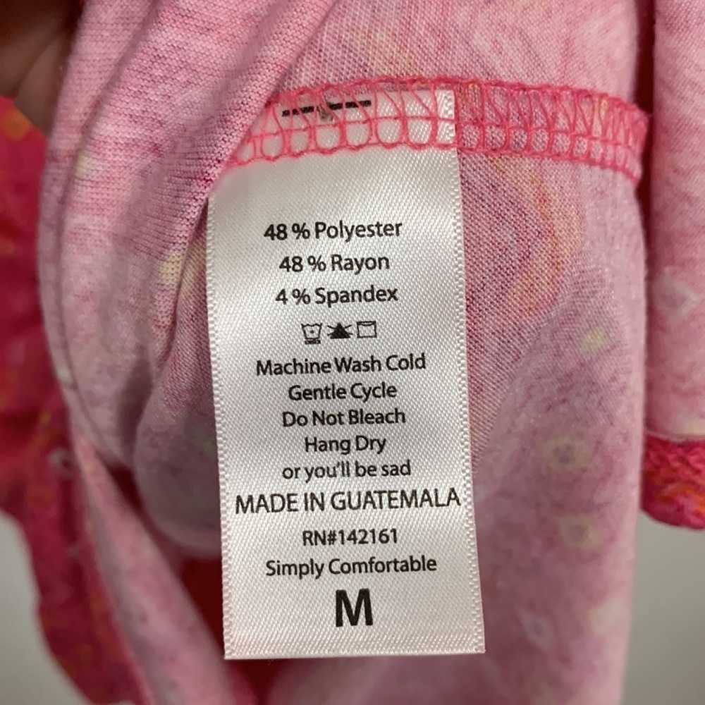 Lularoe Pink Abstract Print Julia Casual Knee Length Dress Size M - Picture 4 of 5